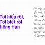 Biết Rồi Tiếng Hàn