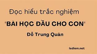 Phần Đọc Hiểu Bài Học Đầu Cho Con